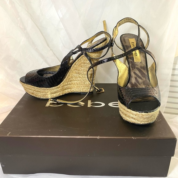 Black bebe wedges - Picture 1 of 6